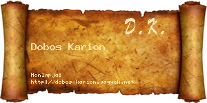 Dobos Karion névjegykártya